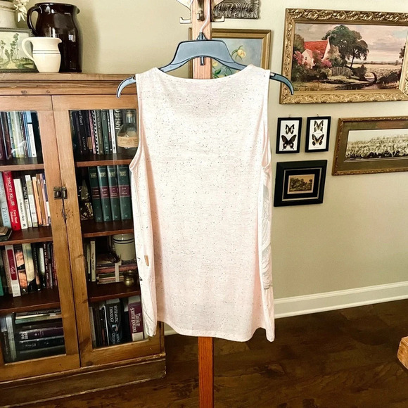 Mamatayoe women’s cross-cross hem postcard tunic tank top SZ L cream black red - Picture 10 of 12